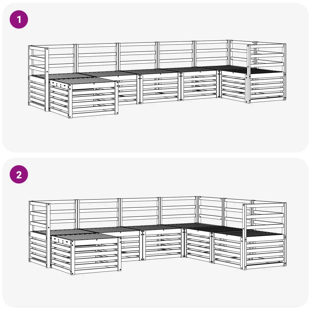 Set di divani da esterno 7 pcs Bianco 3392174