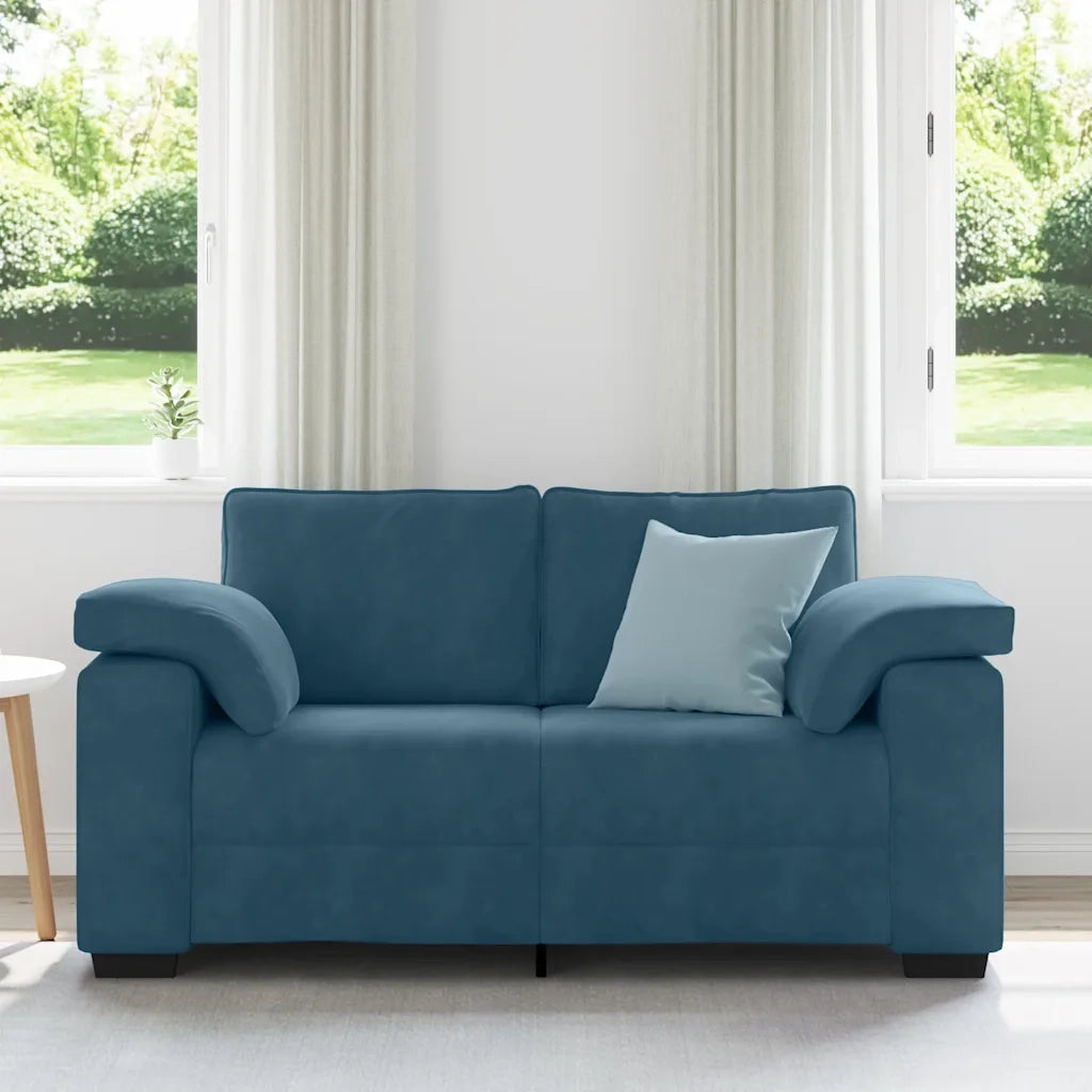 Divano Divanetto-Sofa Blu 120 cm in Velluto
