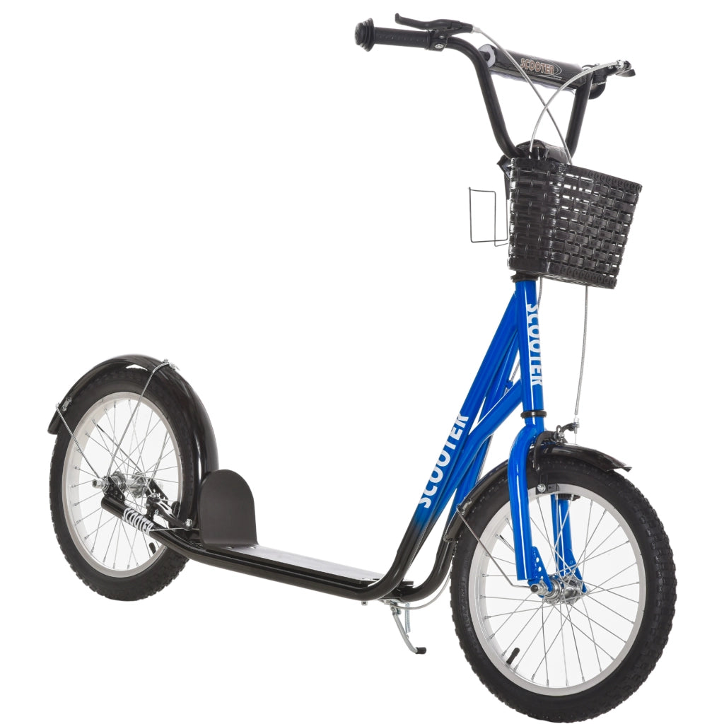 Scooter per Bambini con Freni, Cestino e Altezza Regolabile ¨C Minimal ¨C Blu e Nero