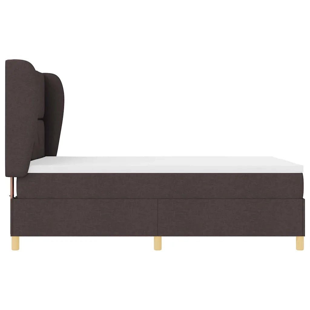 Letto a molle con materasso Marrone Scuro 200 x 160 cm Tessuto 3340826