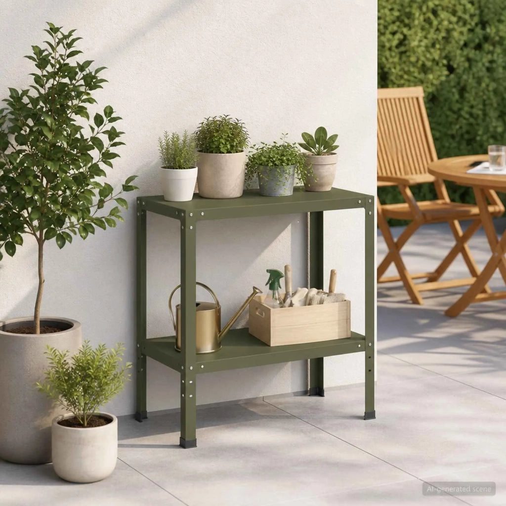 Tavolo da rinvaso 60 x 40 x 80 cm Acciaio verniciato a polvere 8014872