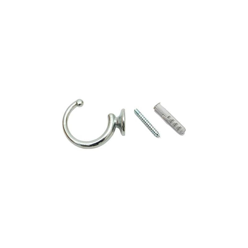 GANCETTO PER TENDAGGI LEGGERO 40 mm - Cromo - blister 2 pezzi