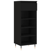 Scarpiera | Mobile per scarpe Nera 40x36x105 cm in Legno Multistrato