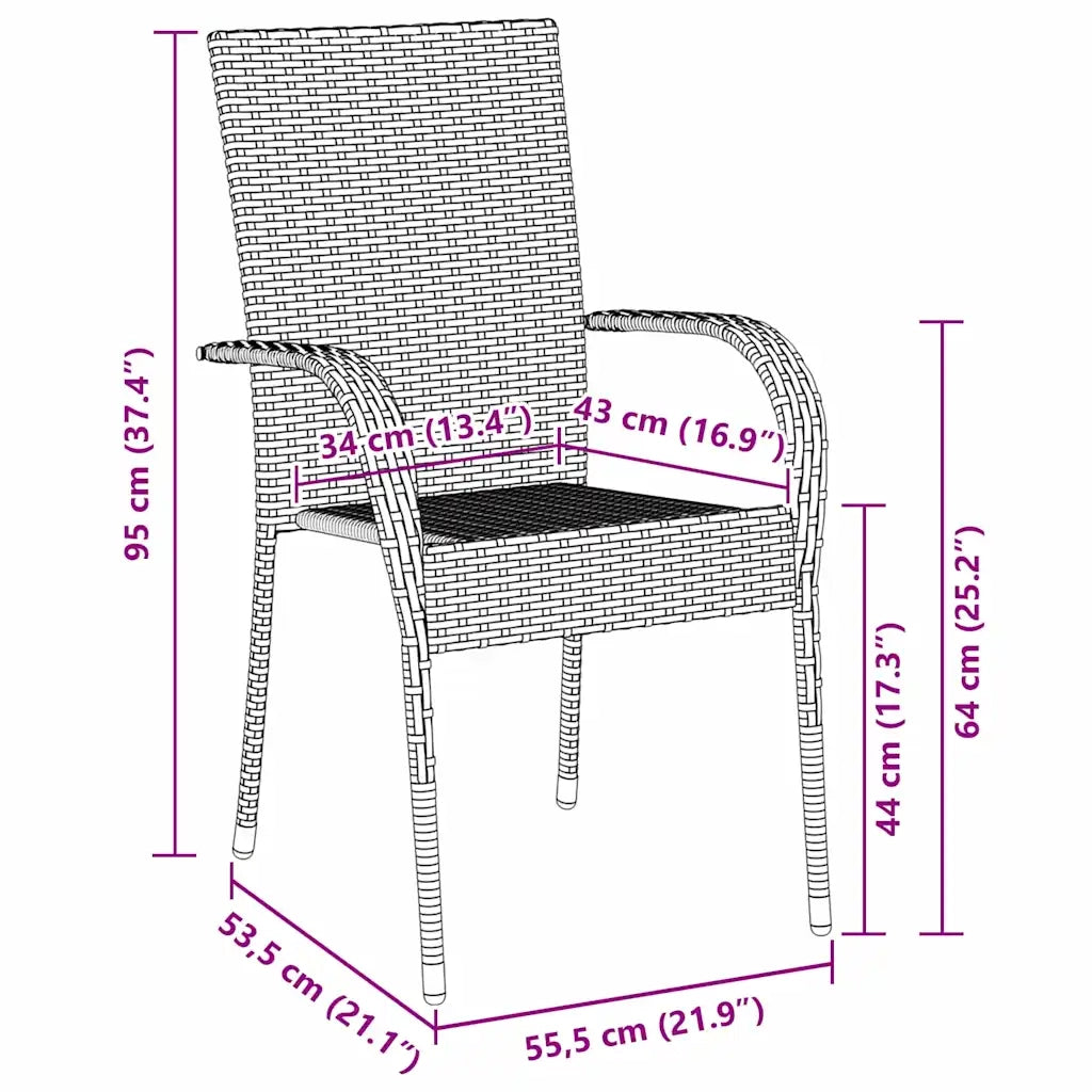 Set da Pranzo per Giardino 5 pcs Nero 3379403