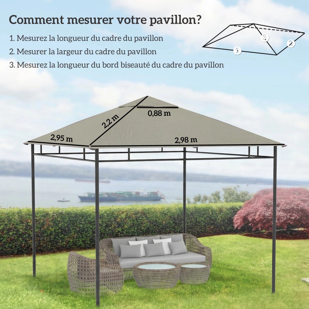 Tenda gazebo giardino polyester ¨C zephmum ¨C grigio 3x3 m 180 g/m2
