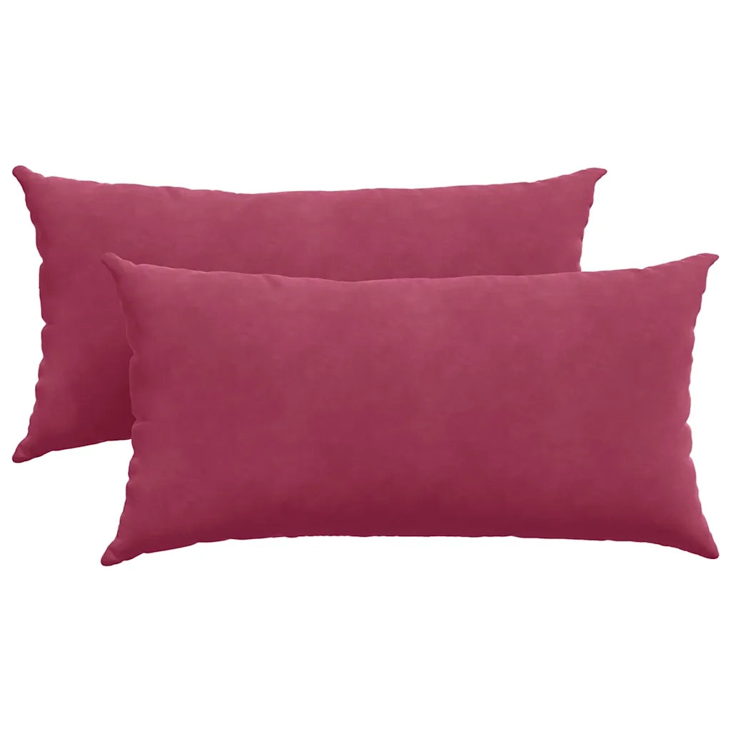 Cuscini da Divano 2 pcs Rosso Vino 80 x 40 cm Tessuto in Cords 42013718