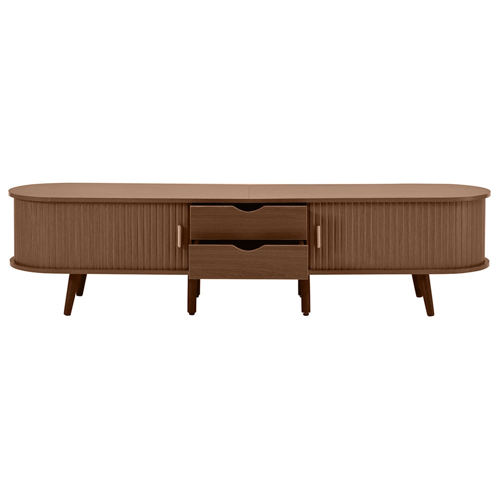 Mobile TV con tavolino - Xylo - 2 pezzi noyer MDF 100x45cm