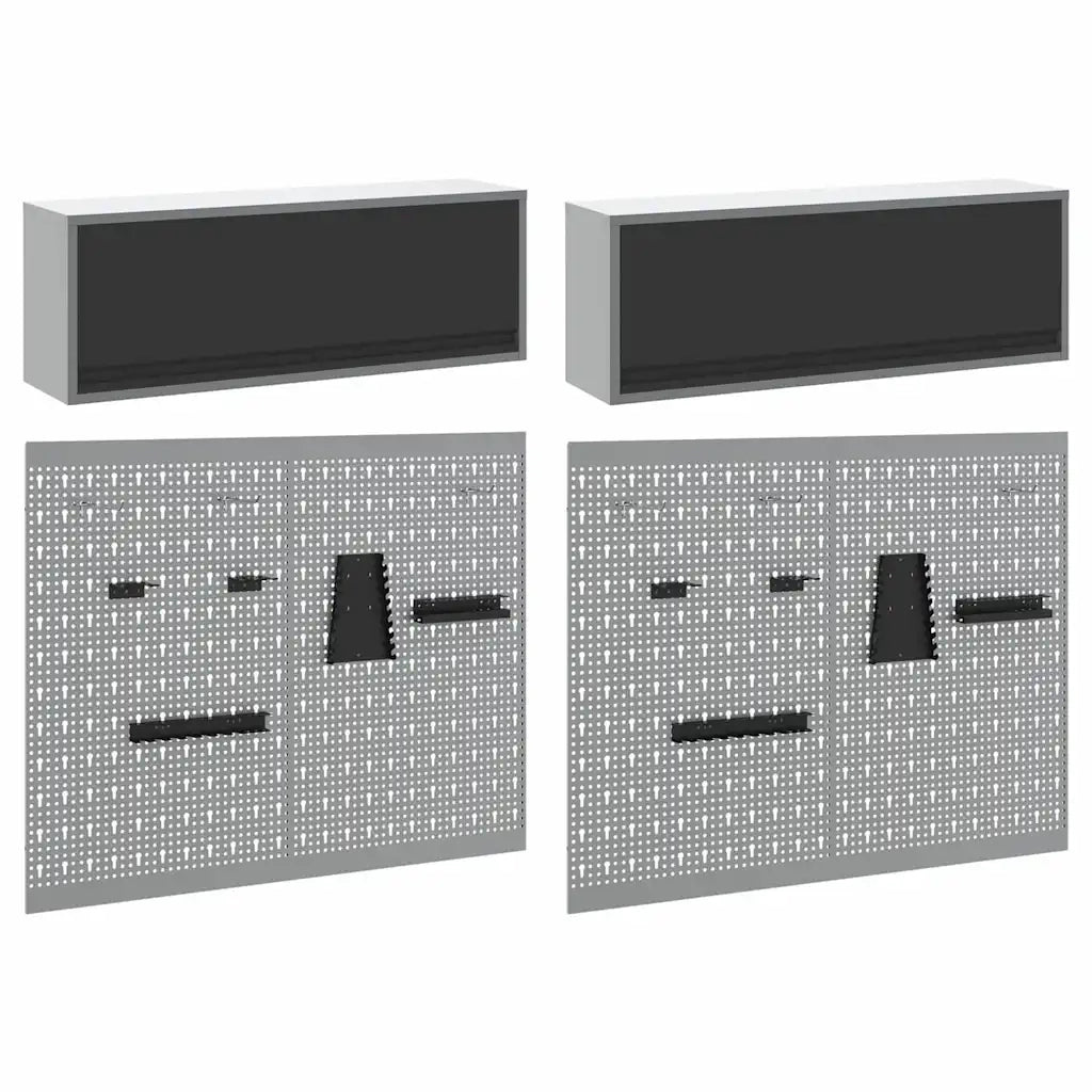 Set di armadi per attrezzi con lo scaffale 6 pcs Nero 3321414