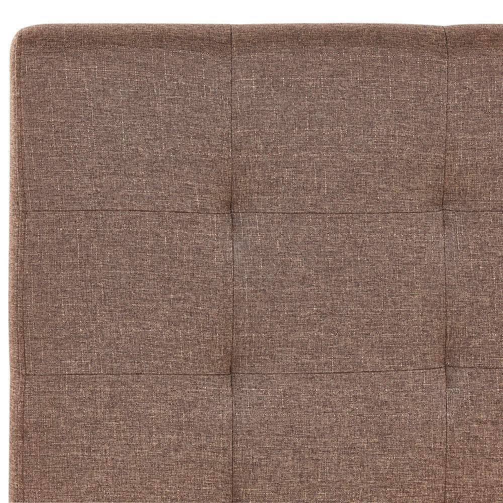 Letto contenitore matrimoniale imbottito marrone con rete a doghe e cassetti 180 x 200 cm