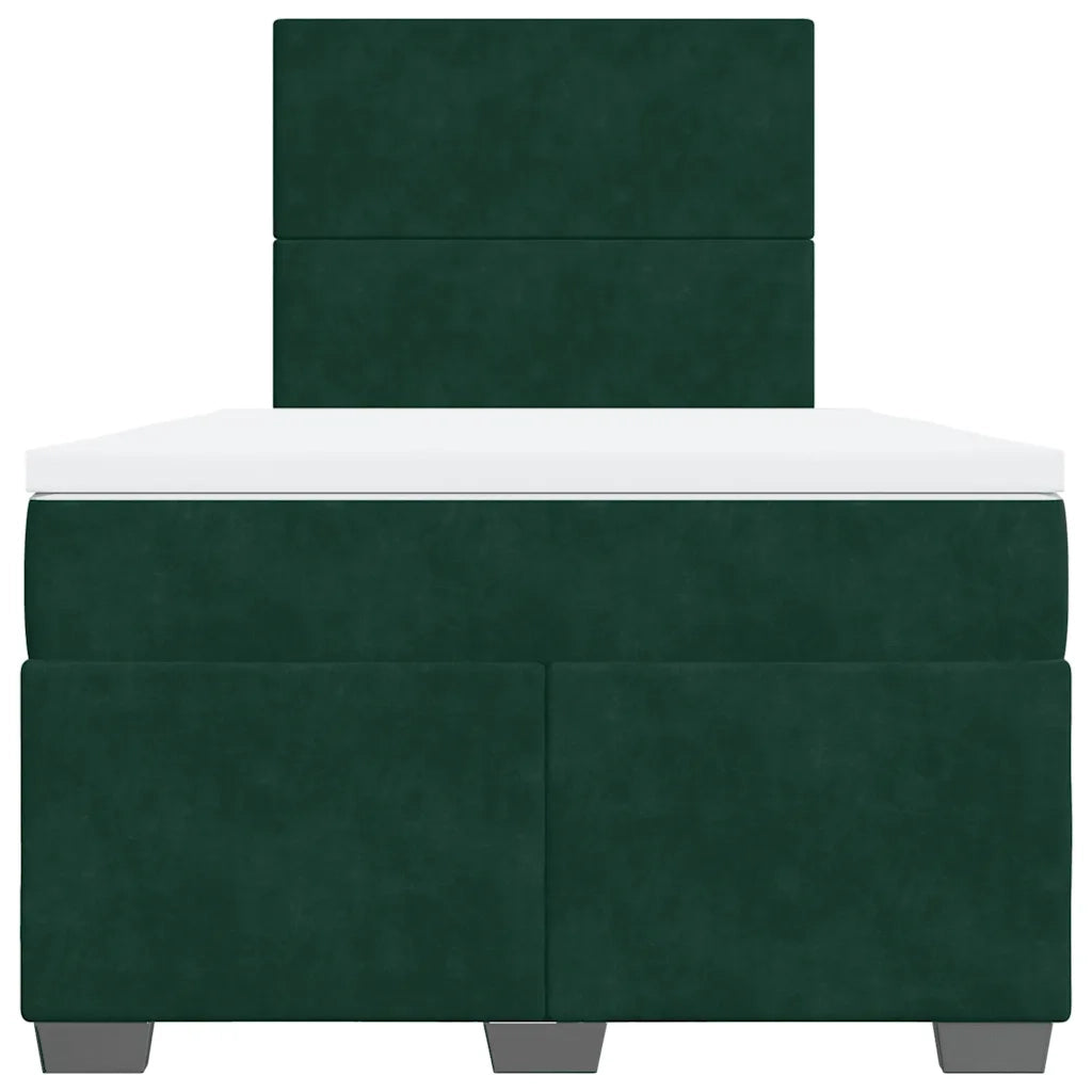 Giroletto a Molle con Materasso Verde Scuro 120x190 cm Velluto 3290855