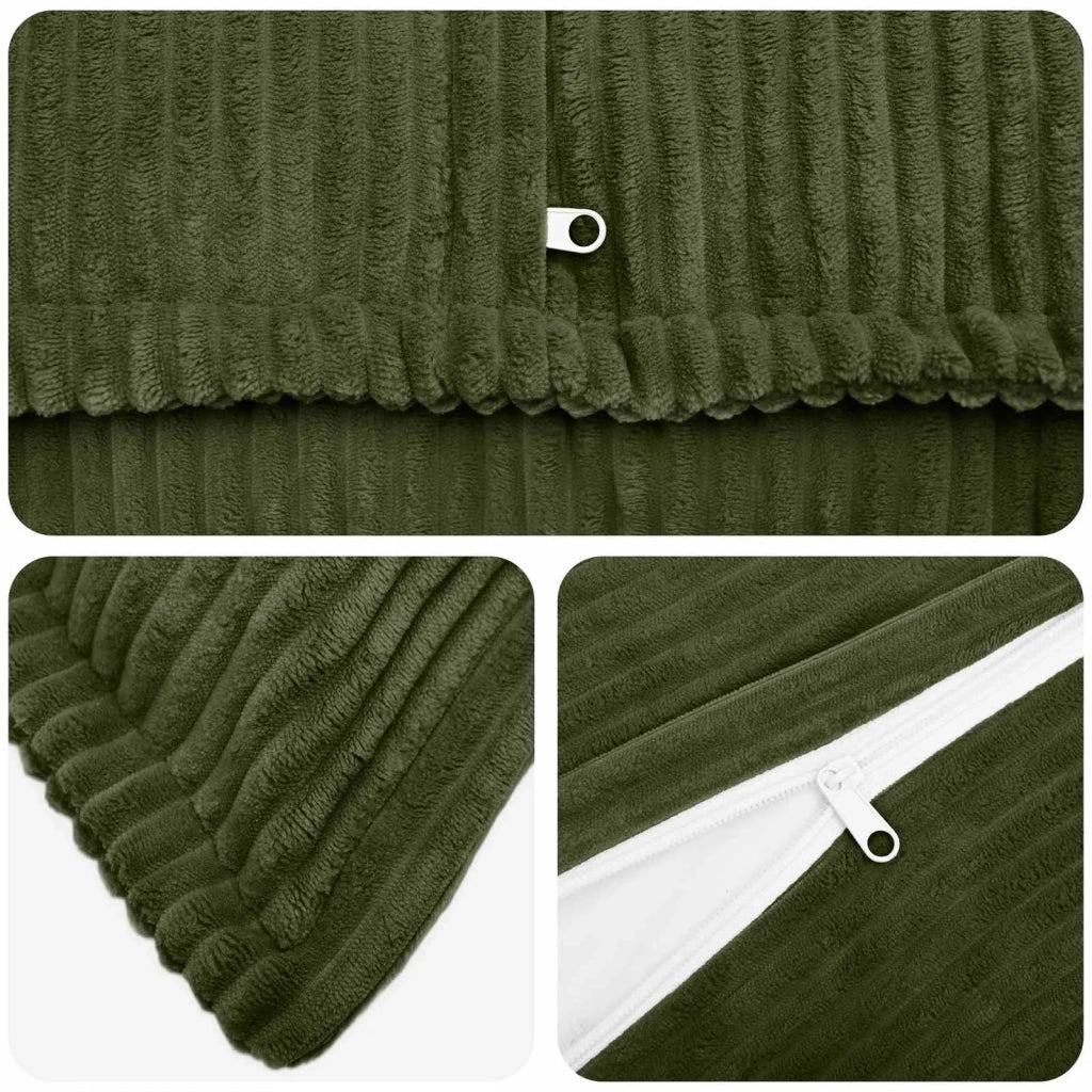 Federa 6 pz HOUTEN Verde 65 x 65 cm corduroy 921048