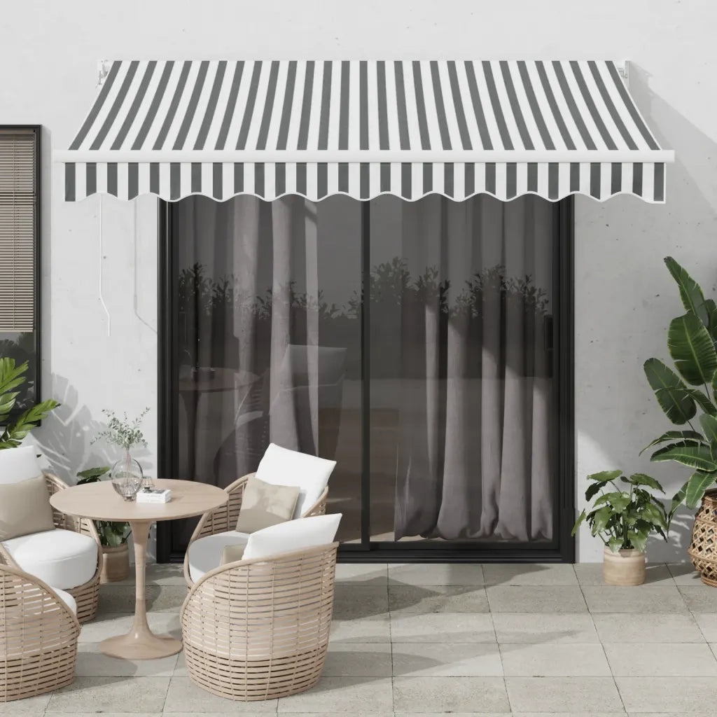 Tenda da Sole Antracite e Bianca 3x2,5 m Tessuto e Alluminio 3216103