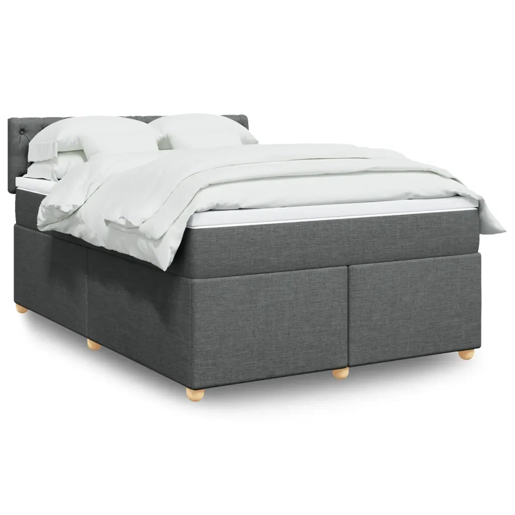Giroletto a Molle con Materasso Grigio Scuro 160x200 cm Tessuto 3286739