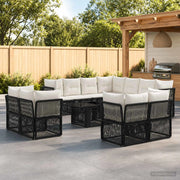 Set Divano da Giardino 12 pz Nero polyrattan 3436564