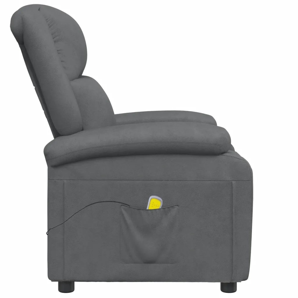 Poltrona Massaggiante Antracite in Similpelle 348464