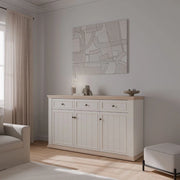 Madia Essenza con 3 cassetti e 3 ante in stile classico colore bianco e rovere