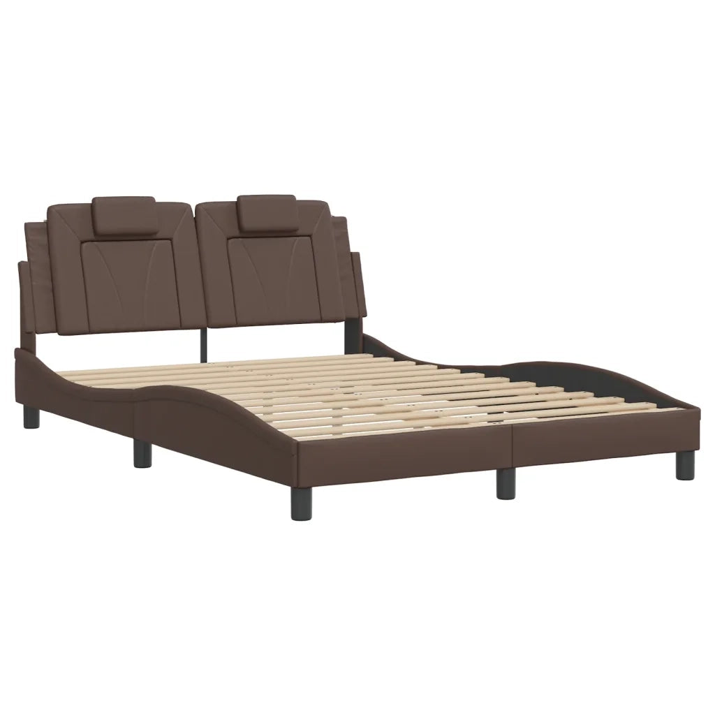 Letto matrimoniale | Letto per adulti | Giroletto Viana con LED senza Materasso Marrone 120x200 cm