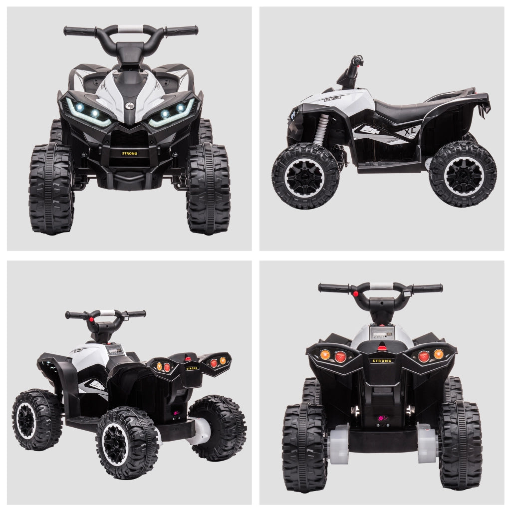 Quad Elettrico per Bambini 3-5 Anni ¨C Minimal ¨C 83x53x55.5 cm, Nero e Bianco