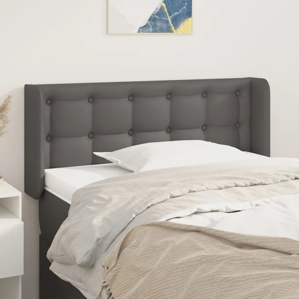 Testiera ad Orecchio-Testata con Orecchie Grigio 103x16x78/88 cm in Similpelle 320776