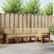 Set di divani da esterno con cuscino 5 pcs Naturale e Beige 3366406