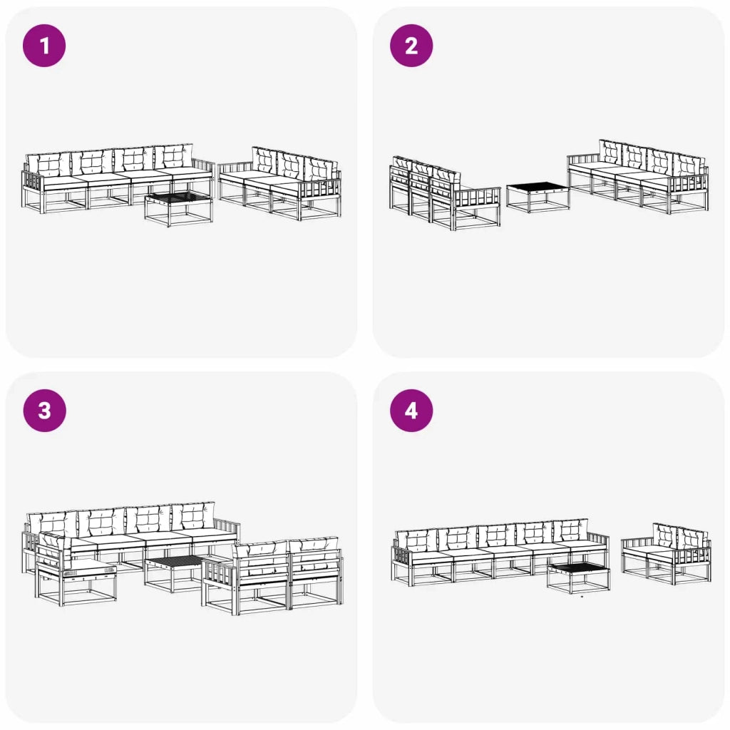Set di divani da esterno con cuscino 7 pcs Bianco e Antracite 3386161
