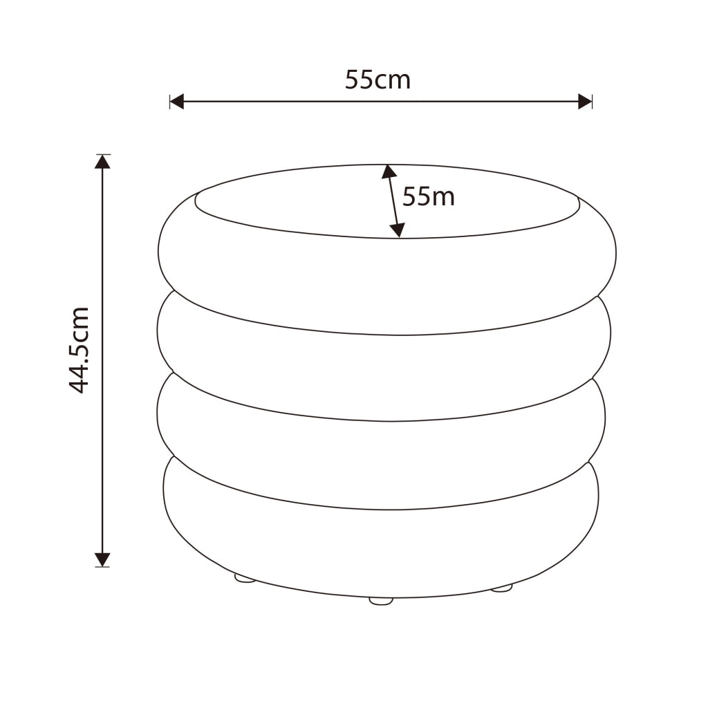 Pouf contenitore cilindrico in tessuto teddy 55 cm MOLLIS Moka