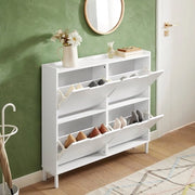 Cassettiere da scarpe - 4 ante - Bianco - Design elegante