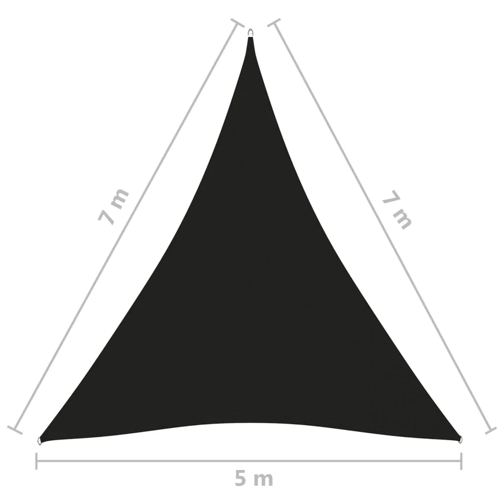 Tenda parasole/ombrellone triangolare in tessuto Oxford 5 x 7 x 7 m nero 02_0009940