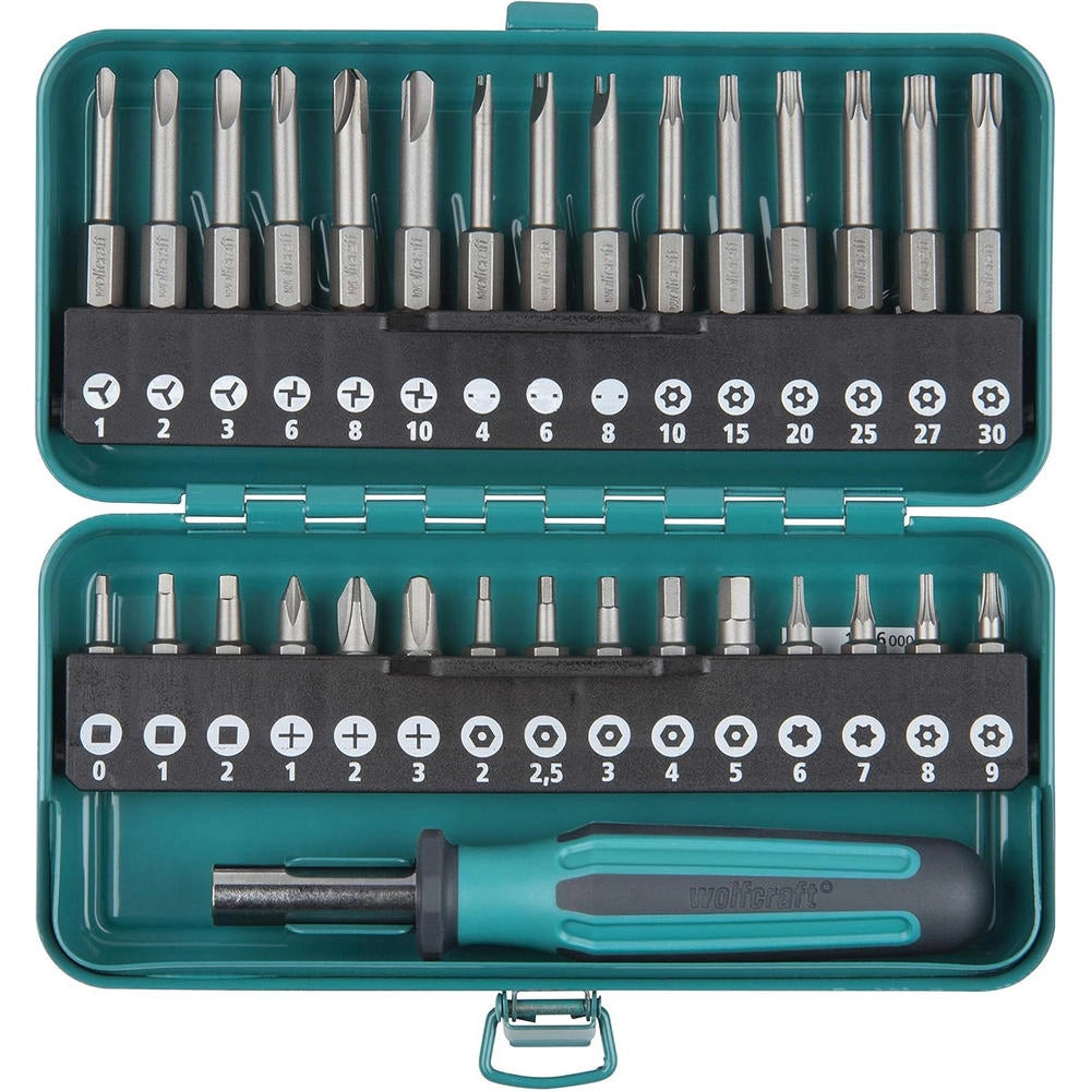 Set Wolfcraft 30 Inserti con Avvitatore Manuale e Valigetta