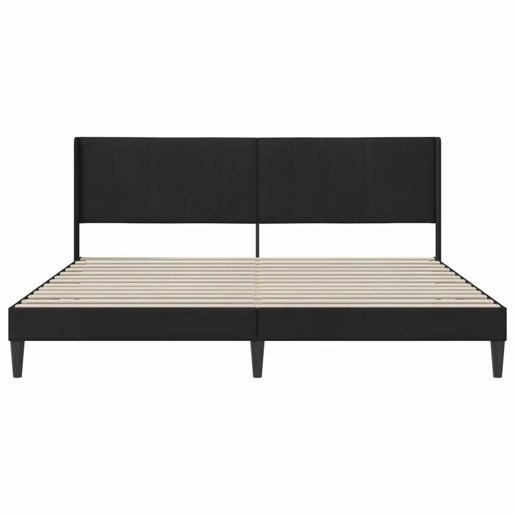 Struttura del letto con testiera Nero 180 x 200 cm Velluto 42027525