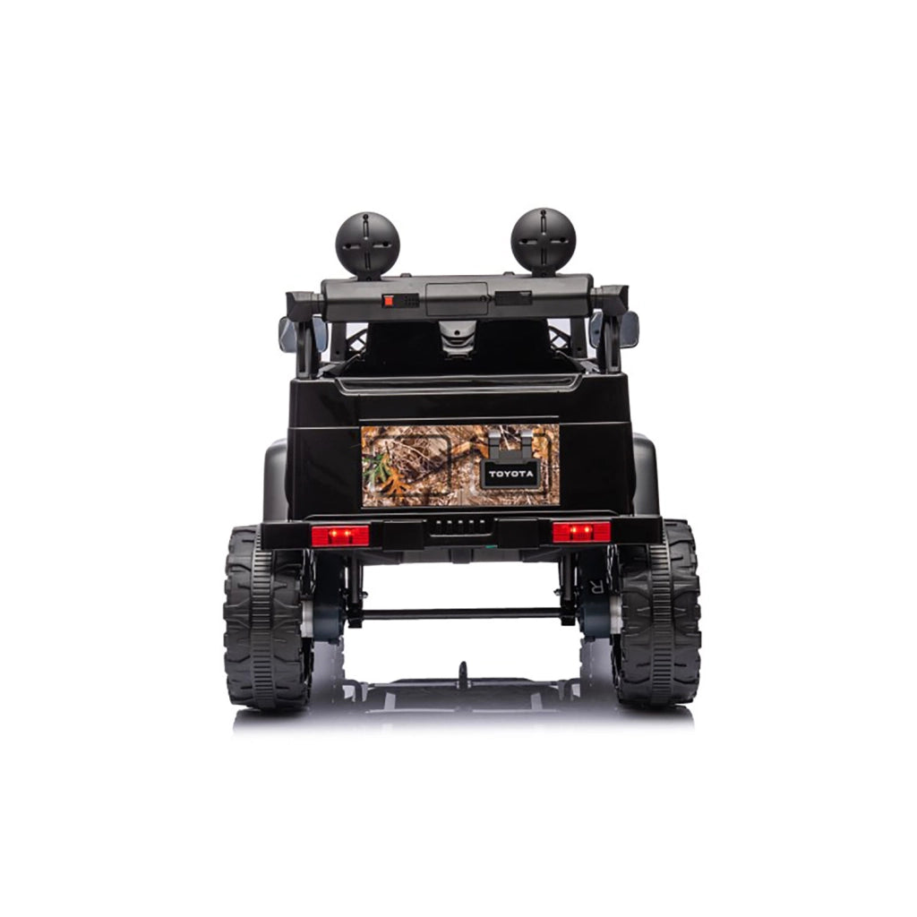 Macchina Elettrica per Bambini Fuoristrada Toyota Fj Cruiser 12V Telecomando Ruote in Gomma e Sedile in Pelle Nero e