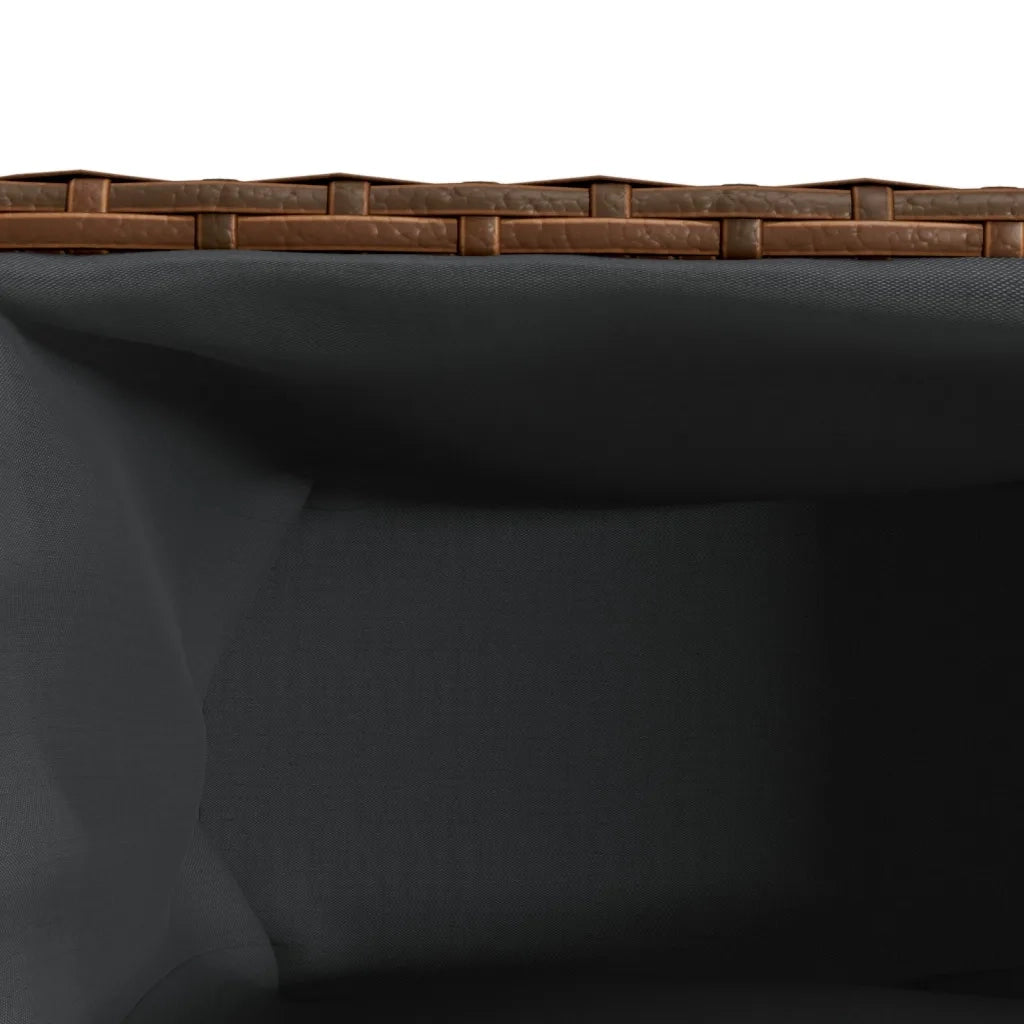 Fioriera con 2 Vasi Marrone 90x20x40 cm in Polyrattan 366408