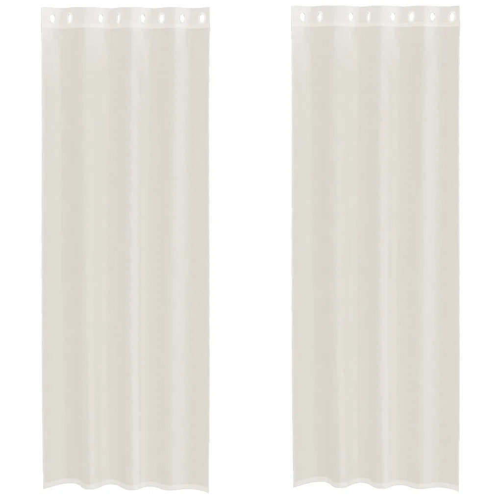 Tende in Voile con Occhielli 2 pz Crema 140x260 cm