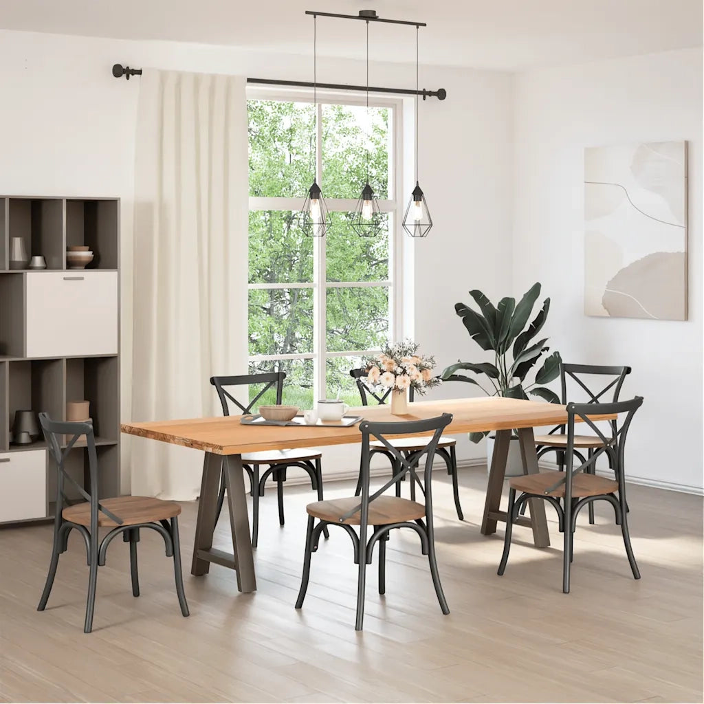 Gambe per tavolo da pranzo a forma di A 2 pz 50x(72-73) cm in acciaio 4012847
