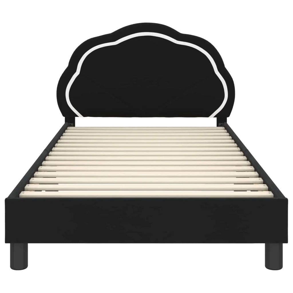 Struttura letto bambini con testata-Giroletto per bambini Nero 90 x 190 cm Velluto 381383