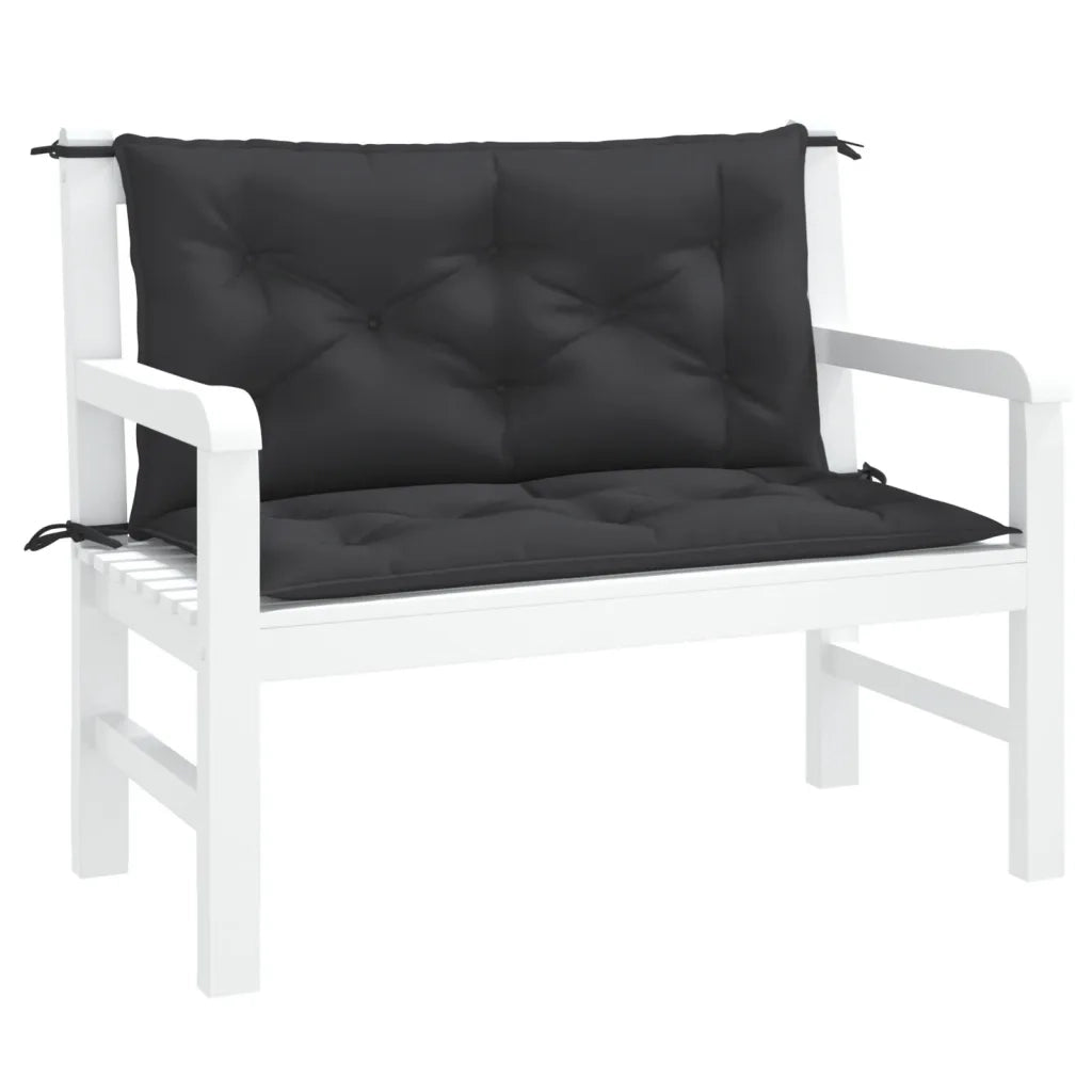 Cuscini Panca da Giardino 2 pz-Set di 2 Cuscini per panchina da esterno Neri 100x50x7cm Tessuto Oxford