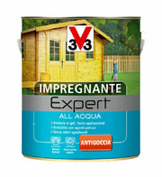 V33 Impregnante per Legno Expert ad Acqua in Gel Interno Esterno Mobili Persiane Colore: Castagno scuro, Formato: 2,5 Lt
