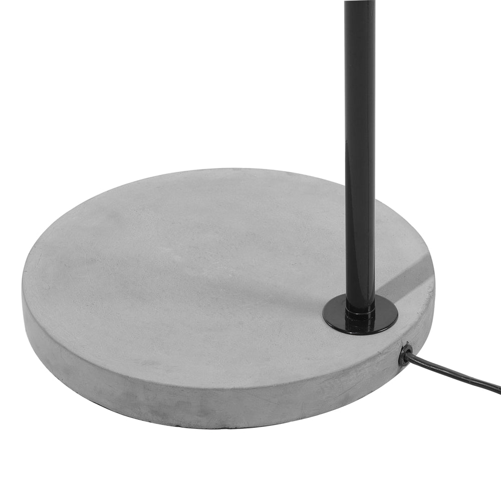 Lampada da terra in metallo Nero 149 cm con paralume regolabile con base in cemento