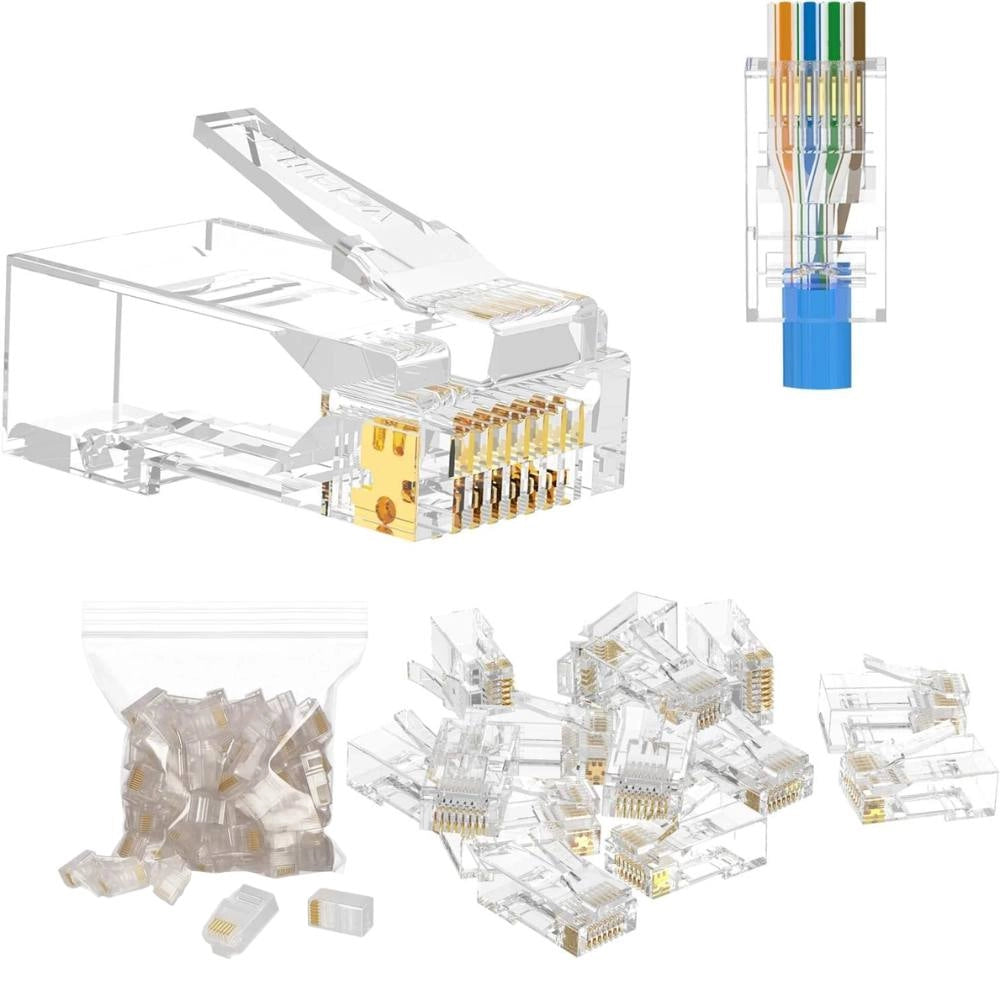 Plug rj45 utp cat6 8p8c trasparenti â set da 100 pezzi