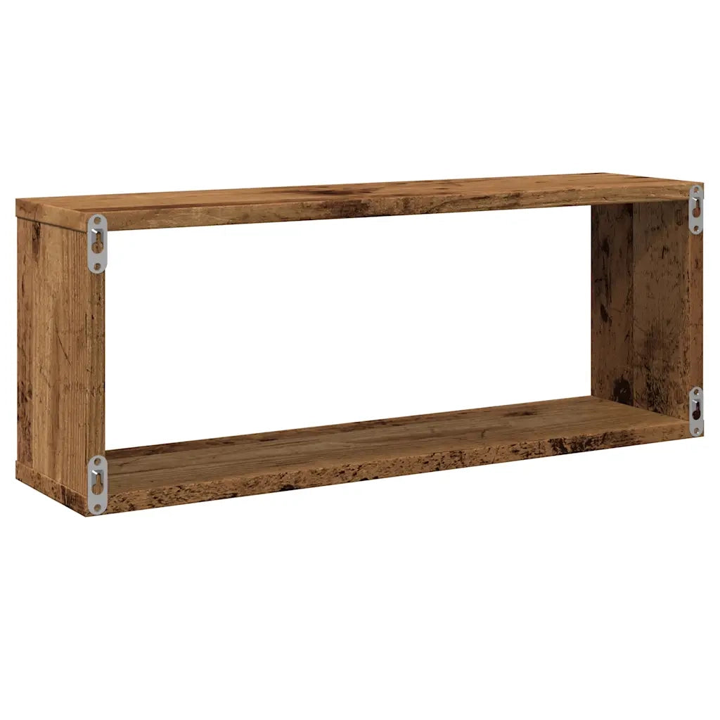 6 pz Mensole a Cubo Muro | Mensola a parete Legno Antico 60x15x23 cm in Truciolato