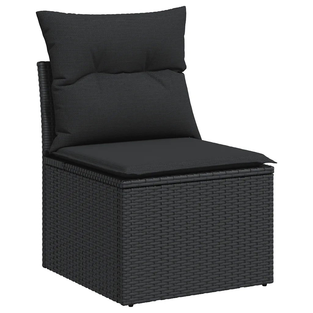 Set Divani da Giardino con Cuscini 7pz Nero Polyrattan 3326186