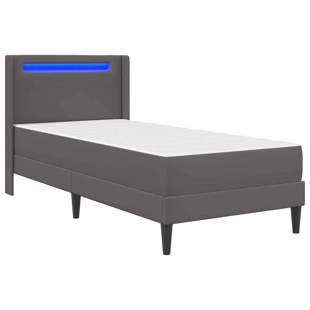 Struttura letto con materasso-Giroletto Grigio 90 x 190 cm Similpelle