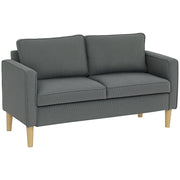Divano 2 Posti Tessuto Velluto con Contenitore e Cuscini ¨C Minimal ¨C Grigio 140x63x79 cm