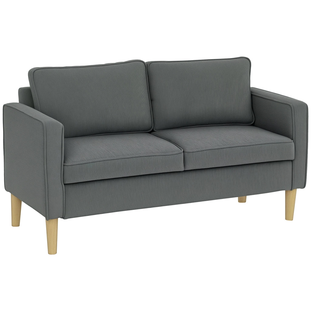 Divano 2 Posti Tessuto Velluto con Contenitore e Cuscini ¨C Minimal ¨C Grigio 140x63x79 cm