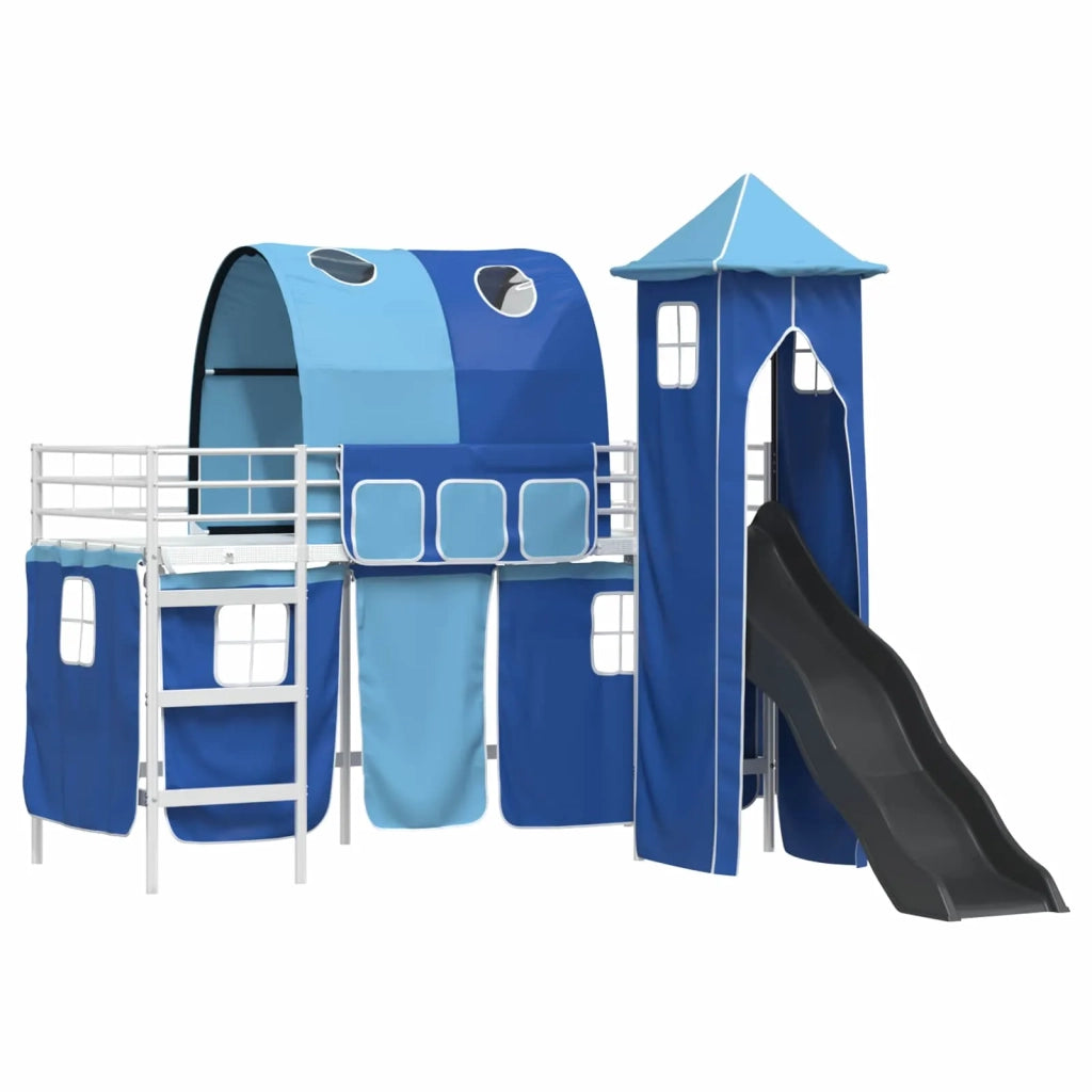 Struttura del letto loft per bambini Bianco e Blu 100 x 190 cm 42020903