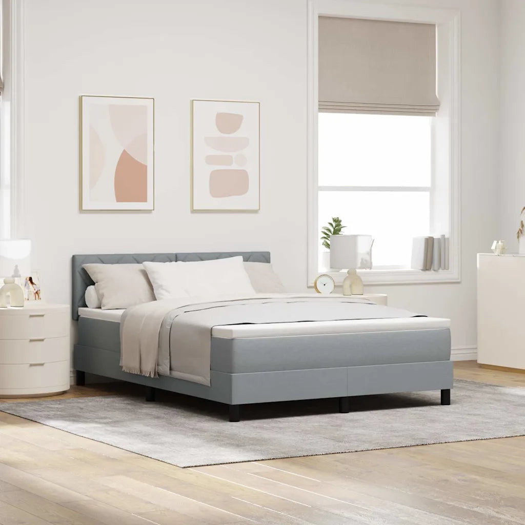 Letto a molle con materasso Grigio chiaro 160 x 200 cm Tessuto
