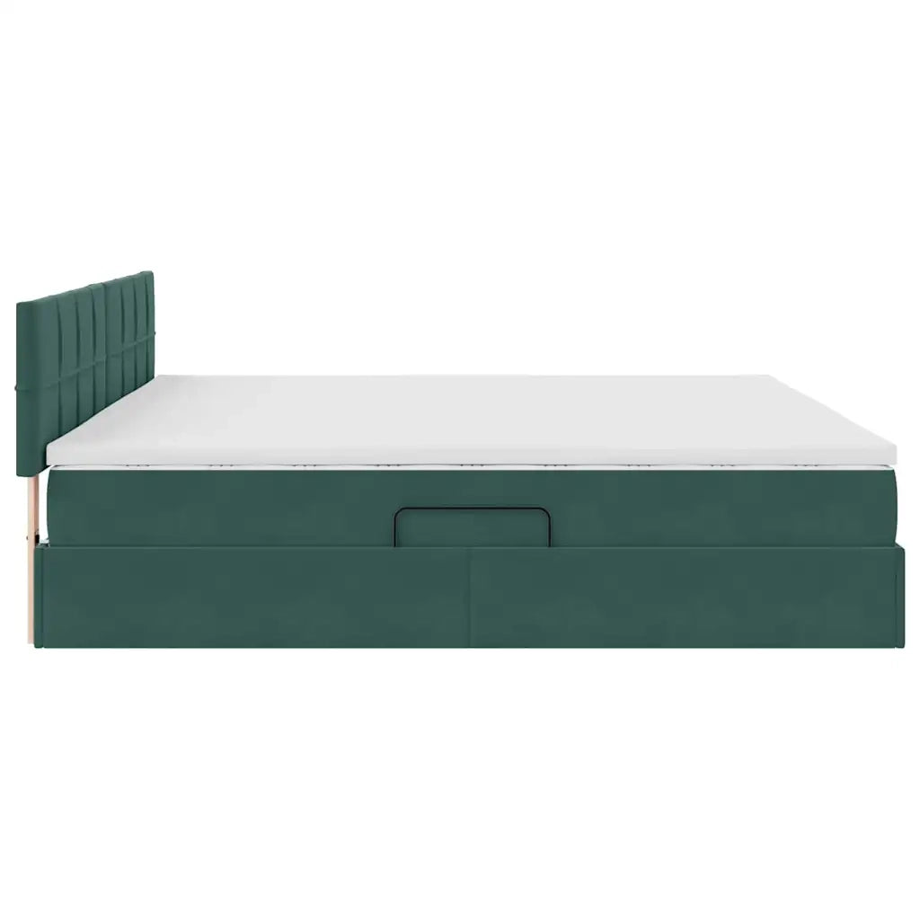 Letto con Contenitore Verde Scuro 200 x 200 cm Velluto 3370782
