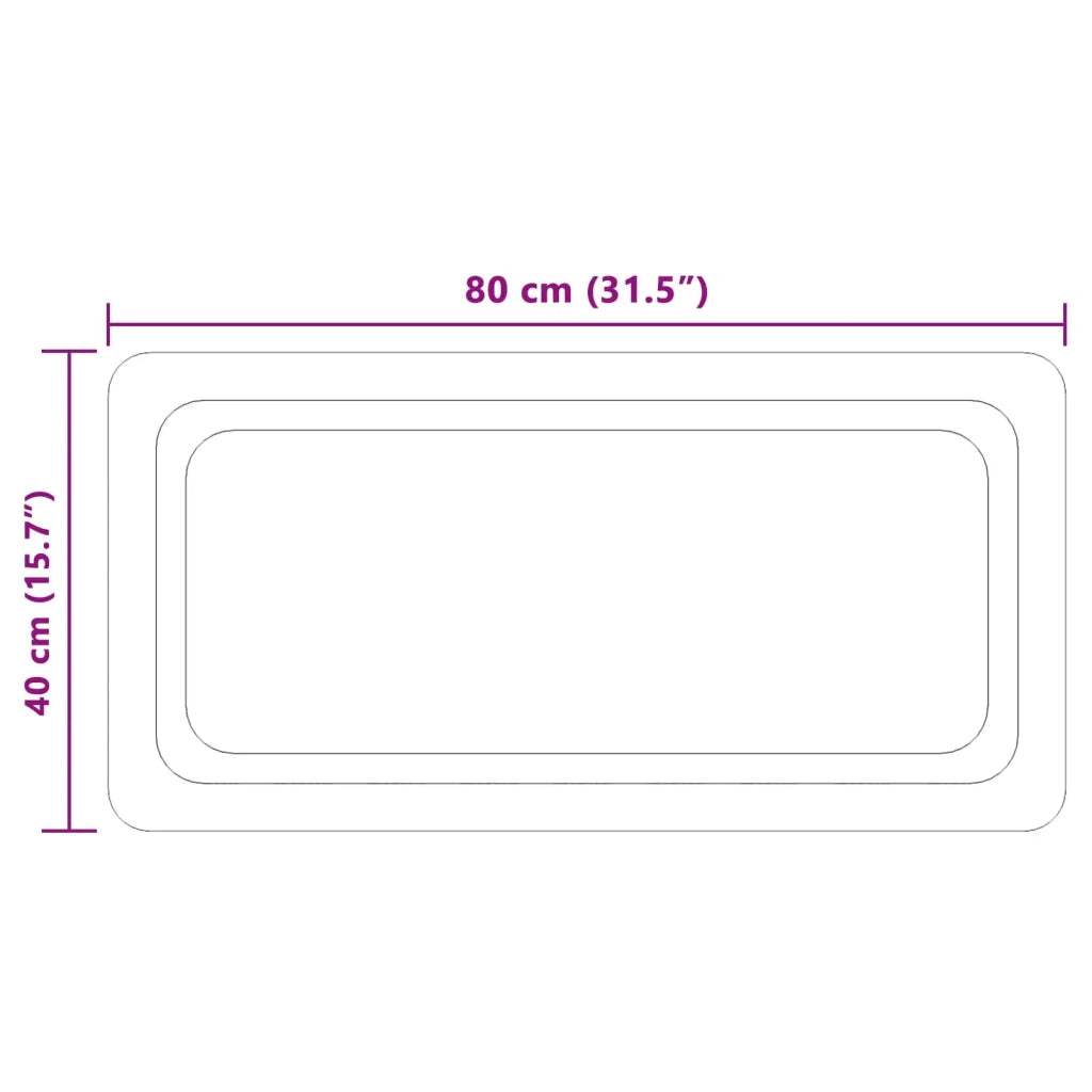 Specchio da bagno LED Trasparente 80 x 40 cm vetro temperato 42045835