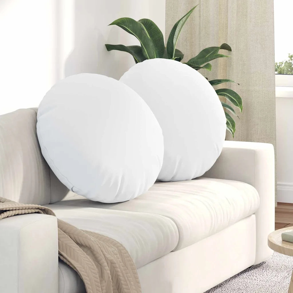 Cuscini per Seduta 2 pcs Bianco Ø60 x 21 cm Tessuto 42014205