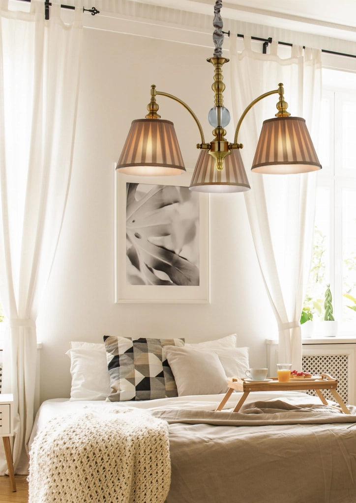 Lampadario Candellux Austin 33-13842 ottone beige 3xE14